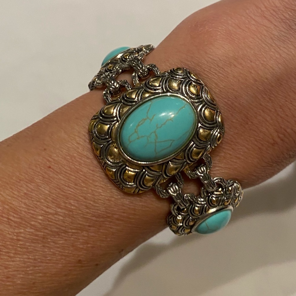 Turquoise and silver bracelet